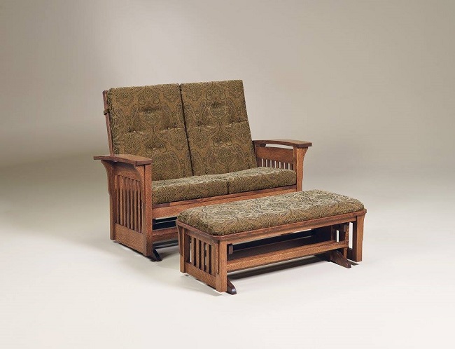 Get Comfy in a Solid Wood Loveseat with Ottoman